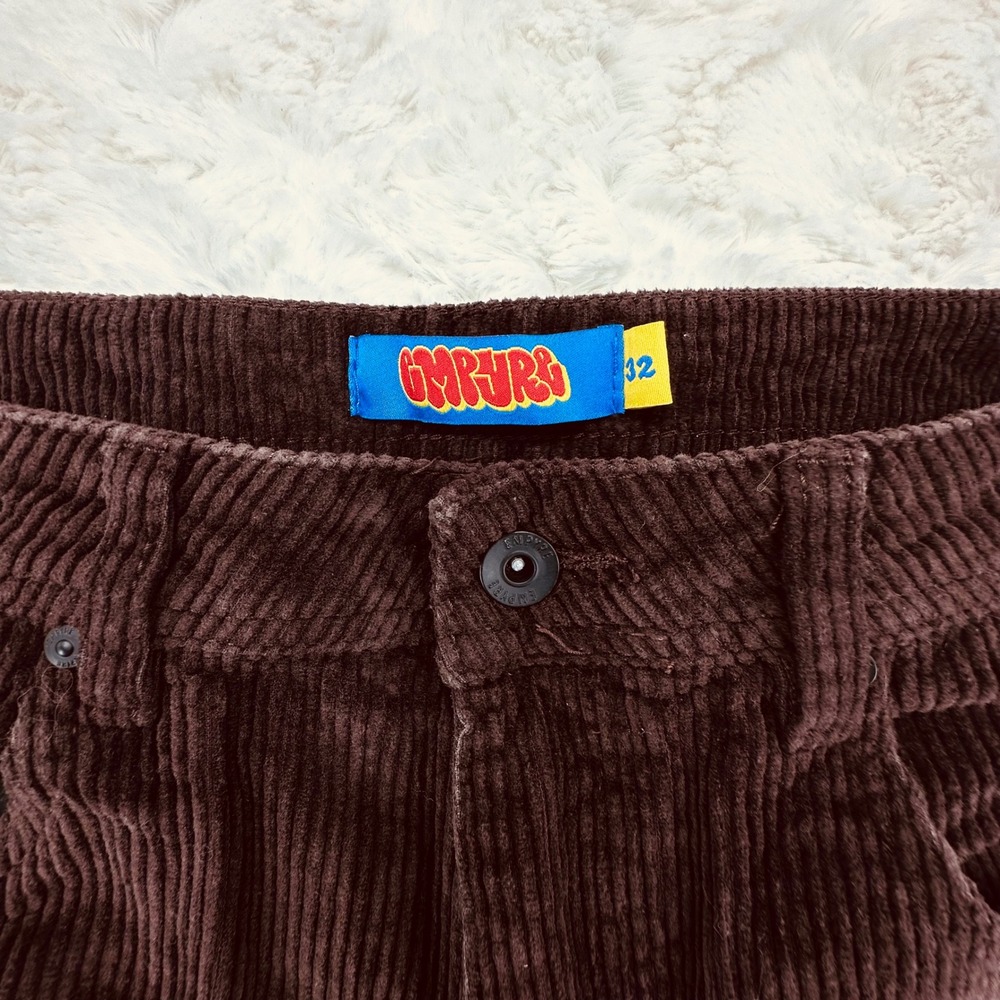 Empyre Mens Brown Corduroy Skate Shorts Baggy Wide Wale Size 32 Streetwear - Picture 2 of 8